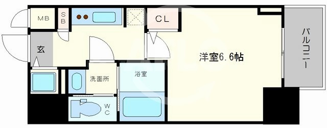 エスライズ難波EASTの間取り