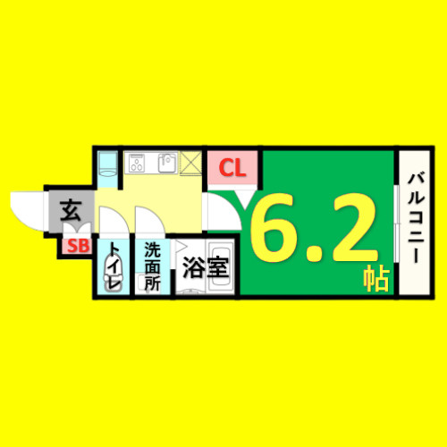 ディアレイシャス名古屋太閤通Ⅱ　名古屋市賃貸　仲介手数料無料の間取り