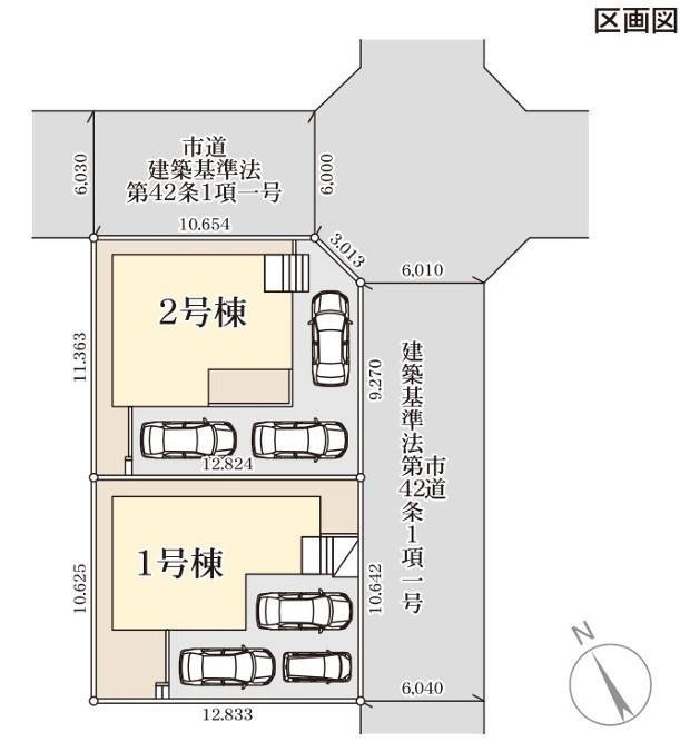 【新築戸建】（予約あり）　いわき市中岡町1丁目1期　長期優良住宅の区画図|区画図です。