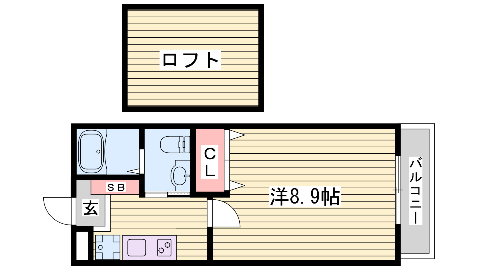 アロハ舞子の間取り