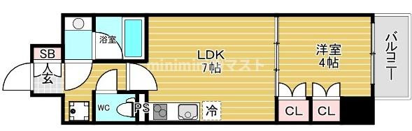 シティカレント天王寺ブロードの間取り