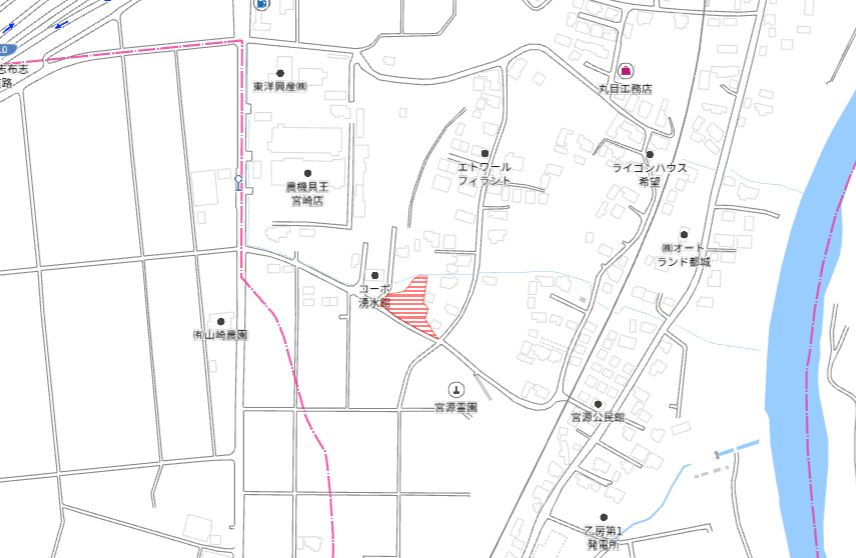 都城市乙房町の売地の土地図