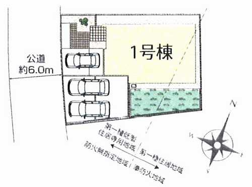 綾瀬市上土棚中6丁目　新築戸建全1棟　1号棟の区画図