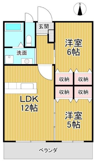 キャッスルコートの間取り|※反転タイプ