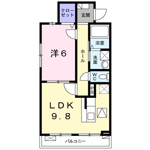 貝塚市鳥羽のアパートの間取り