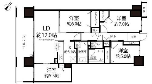 スターコート豊洲の間取り|4LDK＋ウォークインクローゼット。南西向きにつきまして日当たり・通風良好。新規リノベーション施工が完了いたしましたのでいつでも内覧が可能です。