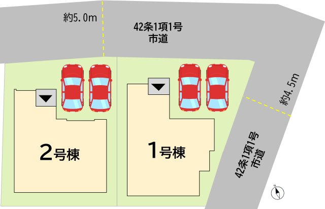 ーBloomーブルームー小倉南区下石田2丁目1期　【小倉南区　新築戸建て】の区画図|ーBloomーブルームー小倉南区下石田2丁目1期　【小倉南区　新築戸建て】