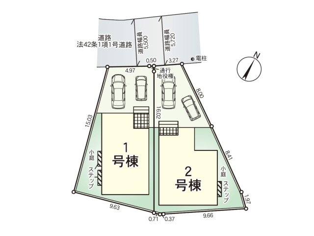 福岡市東区和白東2丁目第7-2棟（1号棟）の区画図|配置図（1号棟）