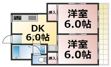【間取り】 | 向井コーポ　仲介手数料
