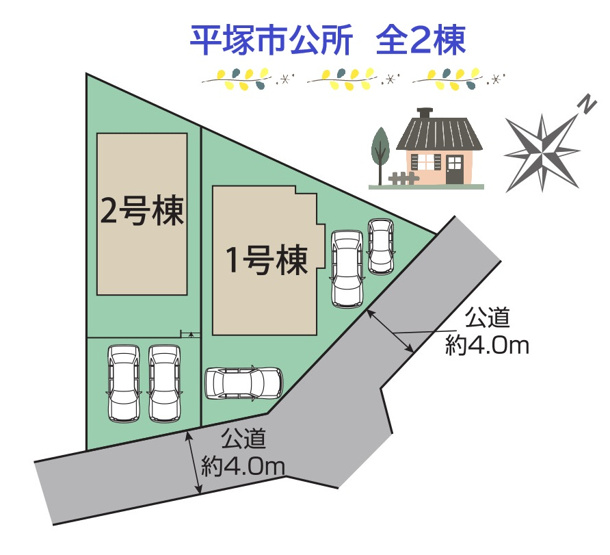 【区画図】 | JR「平塚駅」・小田急「伊勢原駅・東海大学前駅」行バス便有◎
バス停（公所）まで徒歩5分♪