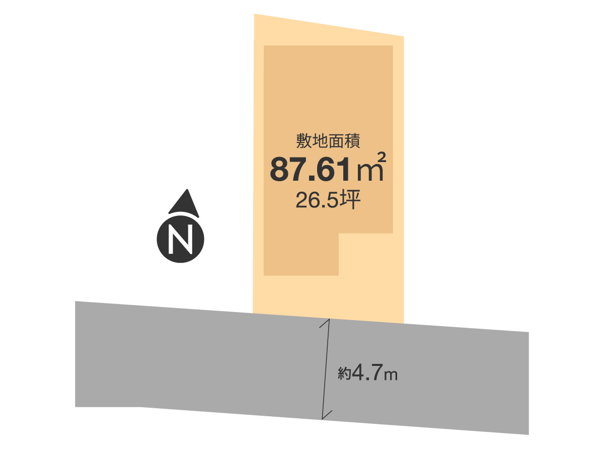 ツバキスタイルIRO（イロ）枚方市藤阪中町の区画図|敷地面積87.61㎡