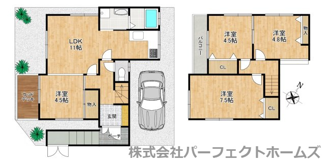 長尾元町7丁目連棟の間取り