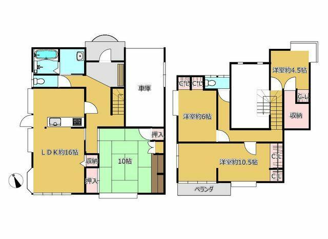 八代市横手本町の中古一戸建の間取り