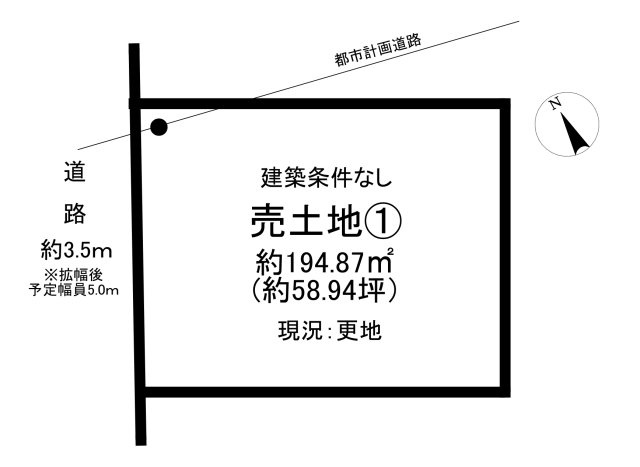 小山市大字間々田の売地の土地図