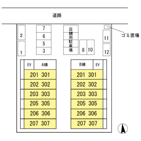 アークK A館の区画図