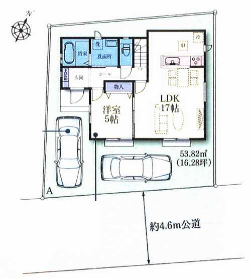 座間市ひばりが丘3丁目　新築戸建全1棟の区画図
