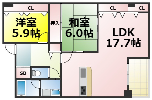 【間取り】 | エル・セレーノ九条 仲介手数料無料