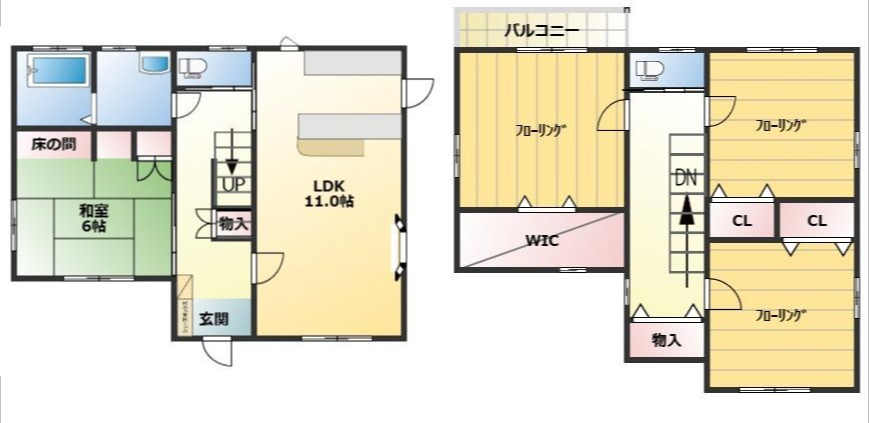 山大近くの４LDK戸建。収納多め、駐車場３台可のオール電化住宅で快適ライフを。の間取り