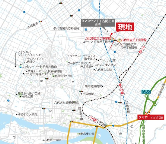 タマタウン千丁古閑出Ⅲ　1号地の地図