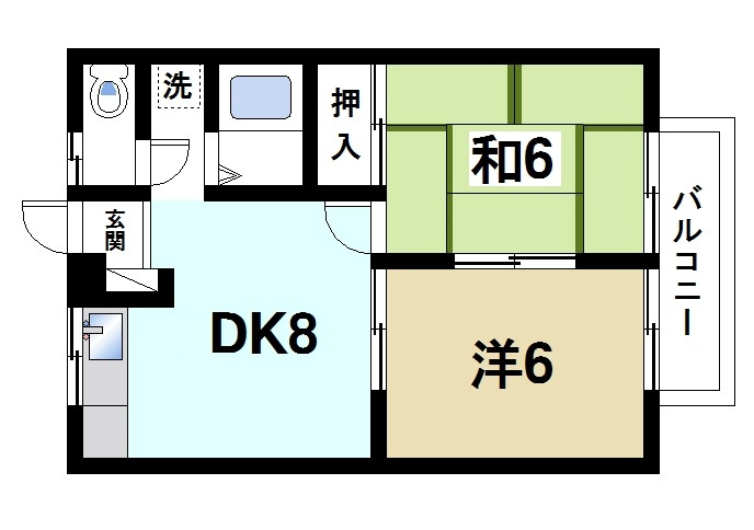プラスパー豊井Ⅰの間取り|2LDKの間取り