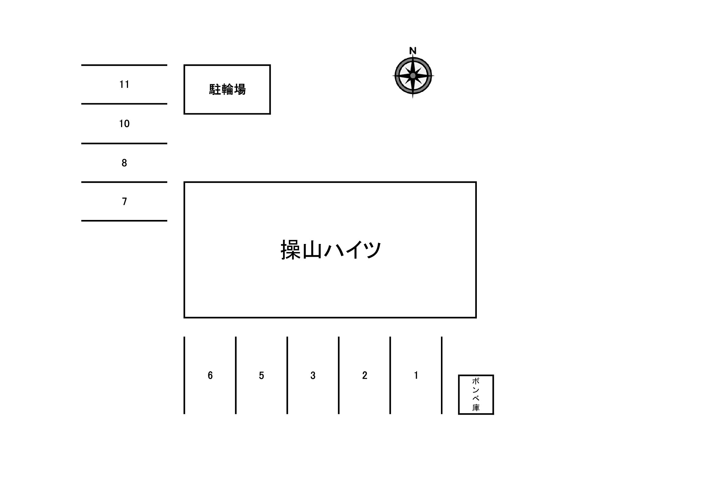 操山ハイツの区画図