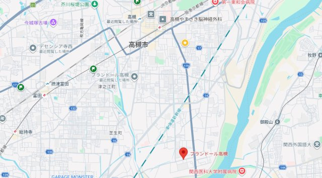 プランドール高槻の地図