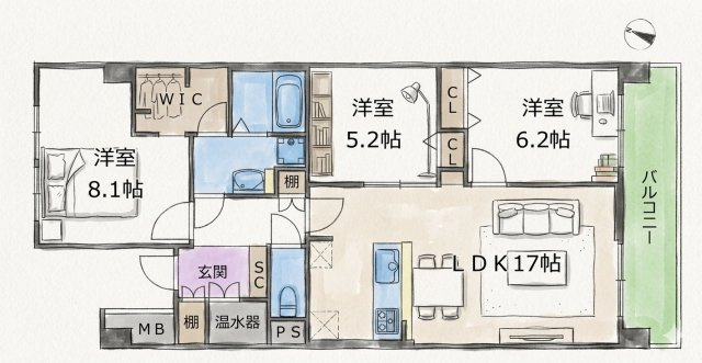 【間取り】 | 日興千里丘スカイマンションB棟 | エイブルにて取扱い可能な住宅ローンは、全部で10種類以上！お客様にピッタリの住宅ローンを当社のFPよりご案内させて頂きます。住宅ローンのご相談だけでも、お気軽にご相談下さいませ。