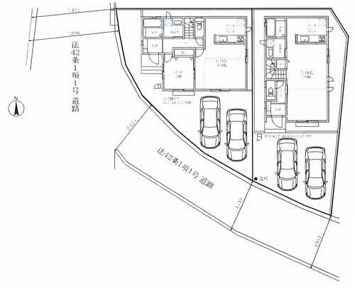 寒川町倉見　新築戸建全2棟　B号棟の区画図