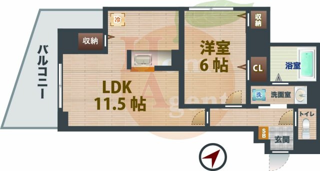 【間取り】 | パーク　スクエア | 1LDKのお部屋です。