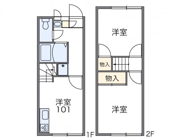 レオパレスウォーターレイⅡの間取り
