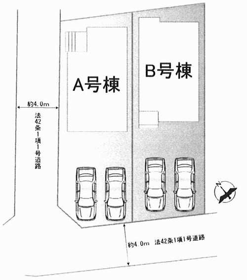 藤沢市亀井野1丁目　新築戸建全2棟　B号棟の区画図