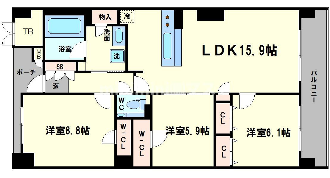 ロイヤルパークス桃坂の間取り