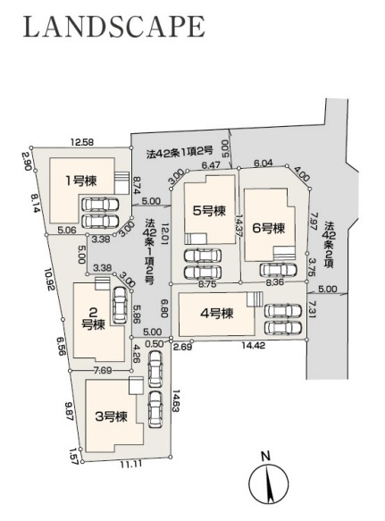 あきる野市上代継　分譲住宅　6号棟の区画図