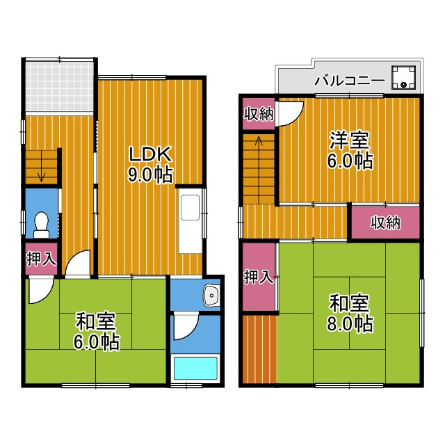 新家二丁目貸家の間取り