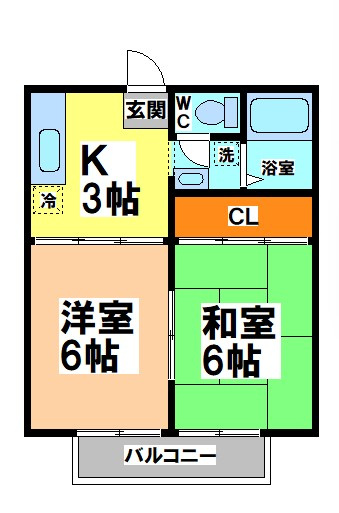 小金井市中町３丁目のアパートの間取り