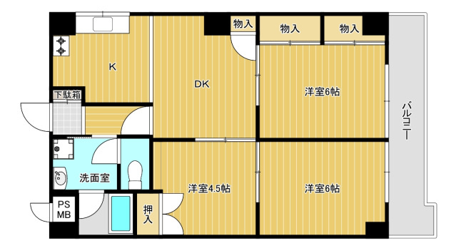 トーカンマンション呉服町　博多小学校区の間取り|トーカンマンション呉服町