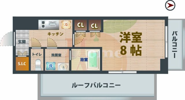 【間取り】 | DIPS野方RESIDENCE | 1Kのお部屋です。