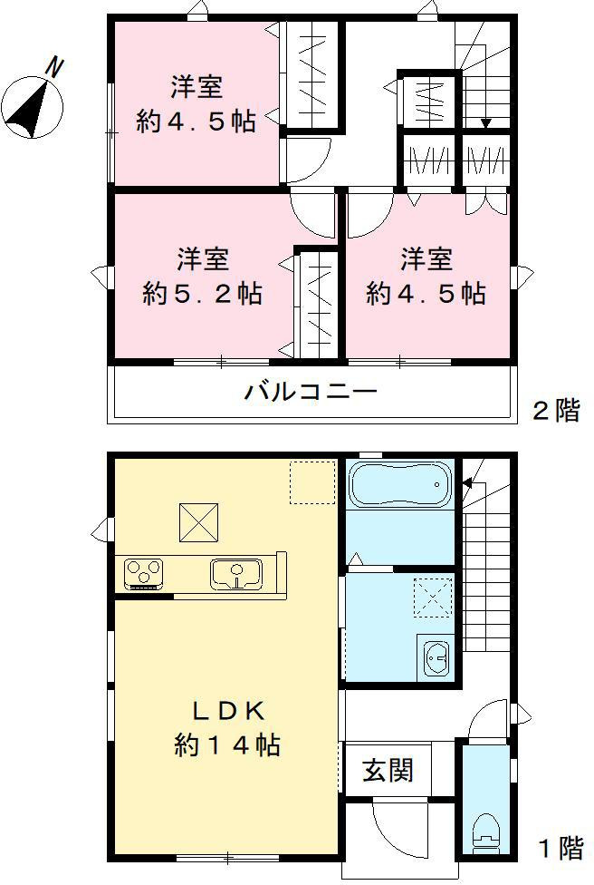 三室戸建A.B.G.H.Iの間取り