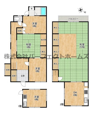 香里ヶ丘1丁目戸建　賃貸の間取り