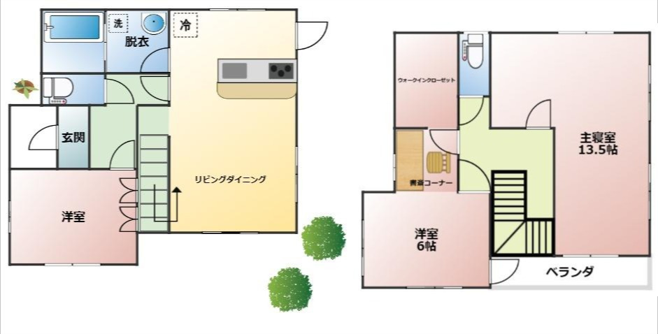 高崎市箕郷町下芝　中古住宅の間取り