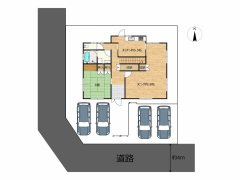 多度津町桜川リフォーム戸建ての区画図|区画図になります。お車は並列で普通車4台停めれます