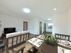 多度津町桜川リフォーム戸建ての居間・リビング|CG合成で家具を配置したイメージです。