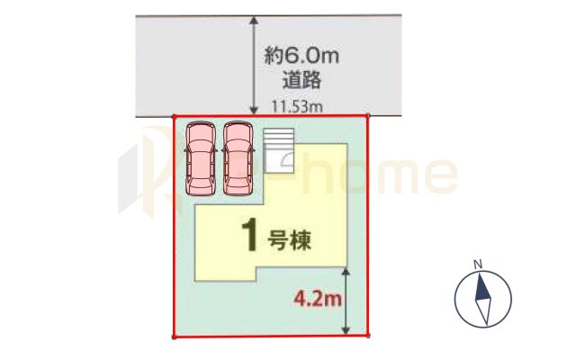 牛久市南7丁目1期　新築戸建て　1号棟の区画図|大きなお買い物だからこそ、メリット・デメリットを伝えさせて頂きます。
R-homeにお任せください♪