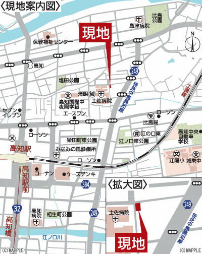 「高知駅北の好立地」クレイドルガーデン高知市比島町第1　新築一戸建ての地図|高知駅も徒歩圏内！利便性と静穏な住環境が調和する街