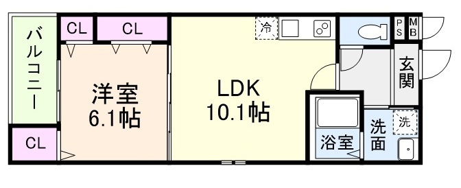フジパレスエンⅢ号館の間取り