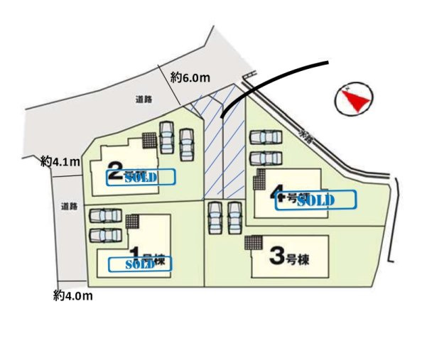 【区画図】 | 那珂川市今光5丁目1期　3号棟（全4棟）【仲介手数料無料・0円】 | 区画図です。3号棟