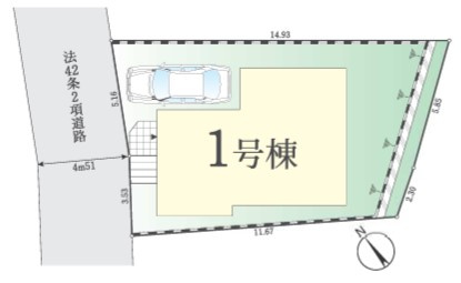 八王子市　緑町　新築一戸建て　７期の区画図|～北西側4ｍ道路に面しています～
