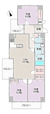 三旺マンション神丘公園の間取り