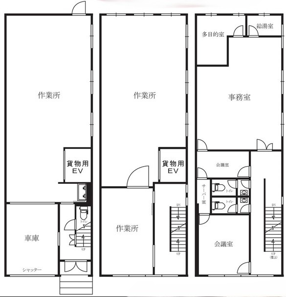 三津屋中３丁目工場の間取り