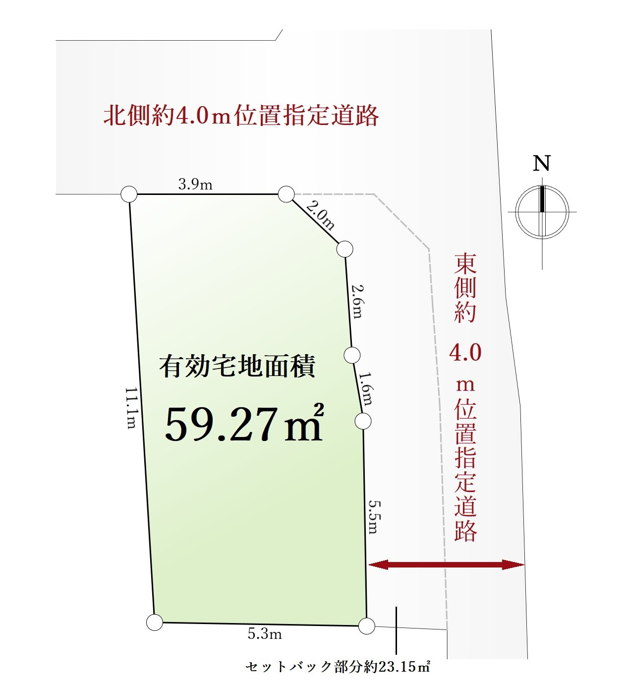 板橋区常盤台1丁目 限定1区画の土地図|土地面積59.29㎡ 　整形地